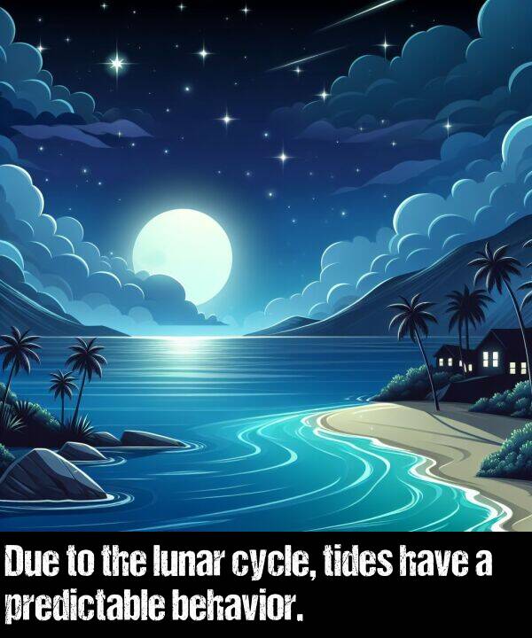 behavior: Due to the lunar cycle, tides have a predictable behavior.