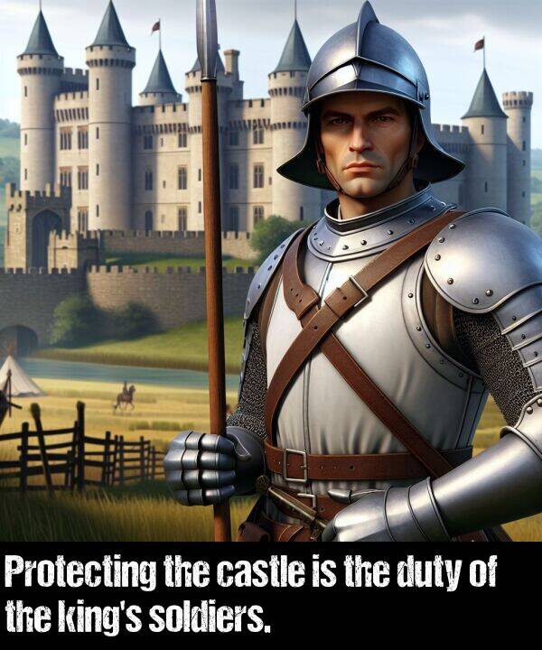 castle: Protecting the castle is the duty of the king's soldiers.