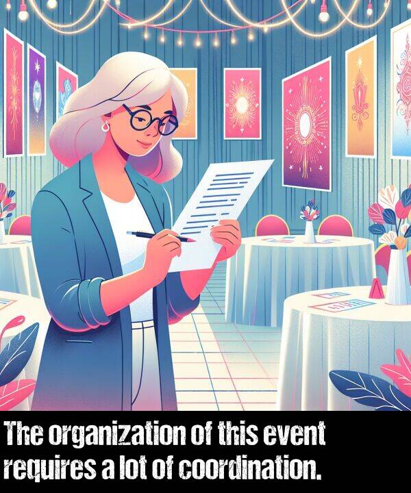 lot: The organization of this event requires a lot of coordination.