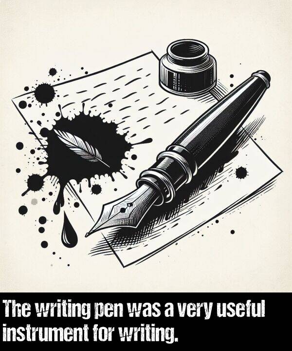 useful: The writing pen was a very useful instrument for writing.