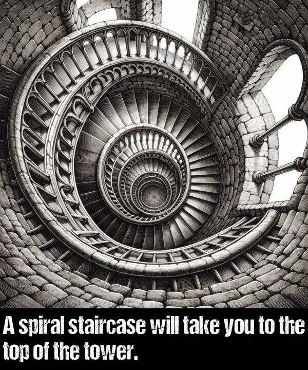 take: A spiral staircase will take you to the top of the tower.