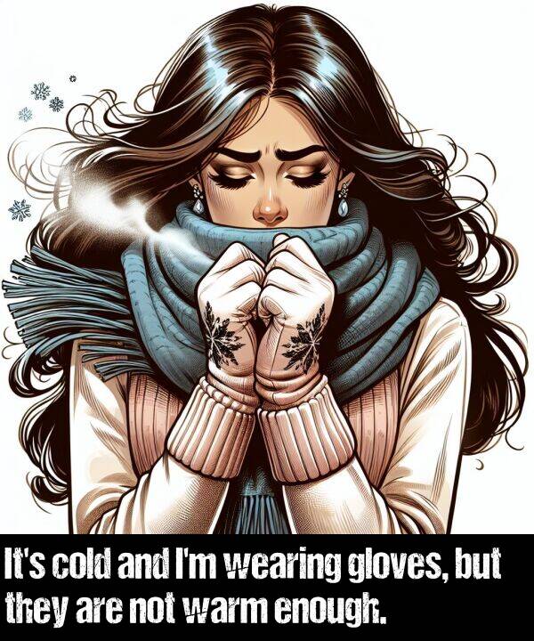 but: It's cold and I'm wearing gloves, but they are not warm enough.