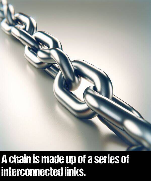 links: A chain is made up of a series of interconnected links.