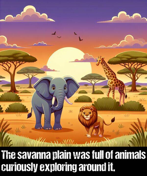 savanna: The savanna plain was full of animals curiously exploring around it.