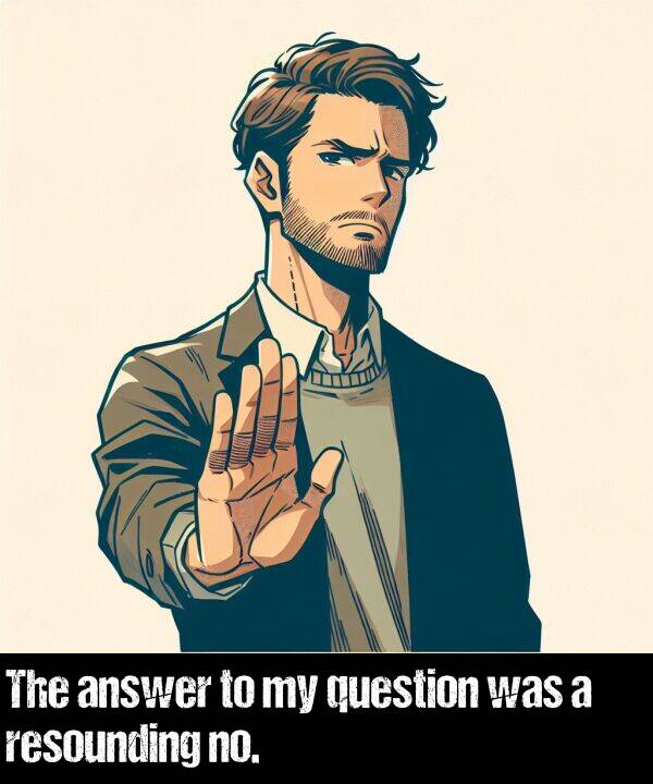 question: The answer to my question was a resounding no.