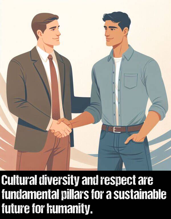respect: Cultural diversity and respect are fundamental pillars for a sustainable future for humanity.