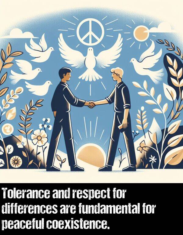 respect: Tolerance and respect for differences are fundamental for peaceful coexistence.