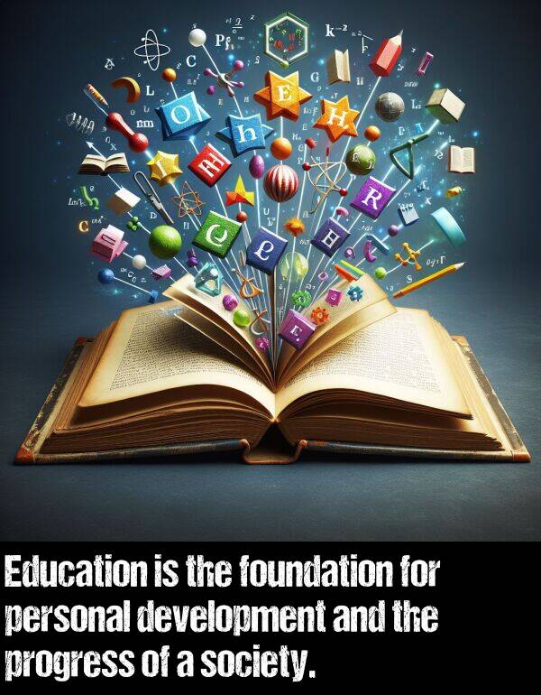 society: Education is the foundation for personal development and the progress of a society.