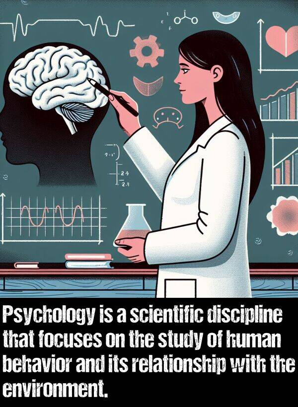 behavior: Psychology is a scientific discipline that focuses on the study of human behavior and its relationship with the environment.