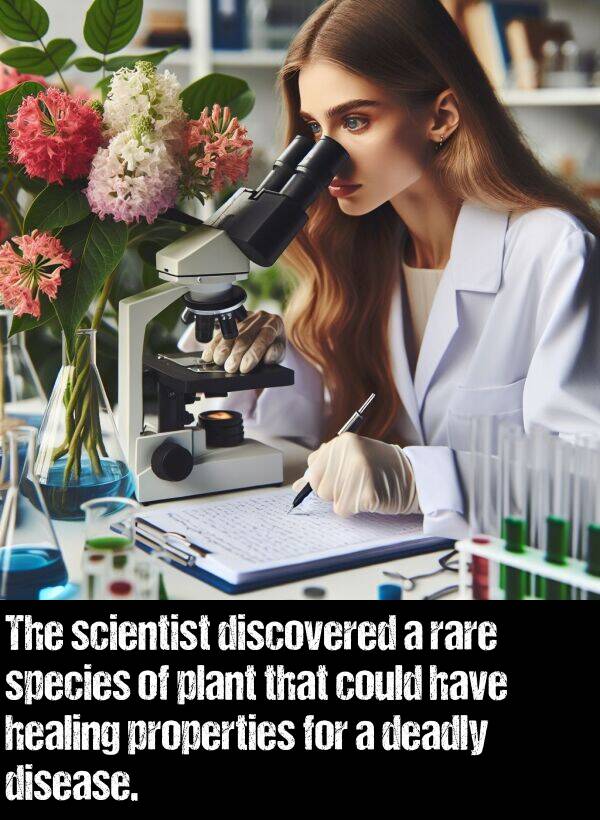 rare: The scientist discovered a rare species of plant that could have healing properties for a deadly disease.