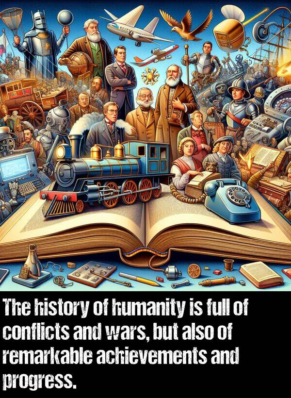achievements: The history of humanity is full of conflicts and wars, but also of remarkable achievements and progress.