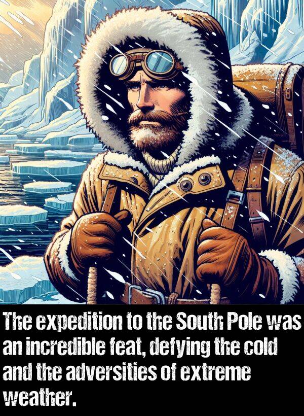 weather: The expedition to the South Pole was an incredible feat, defying the cold and the adversities of extreme weather.
