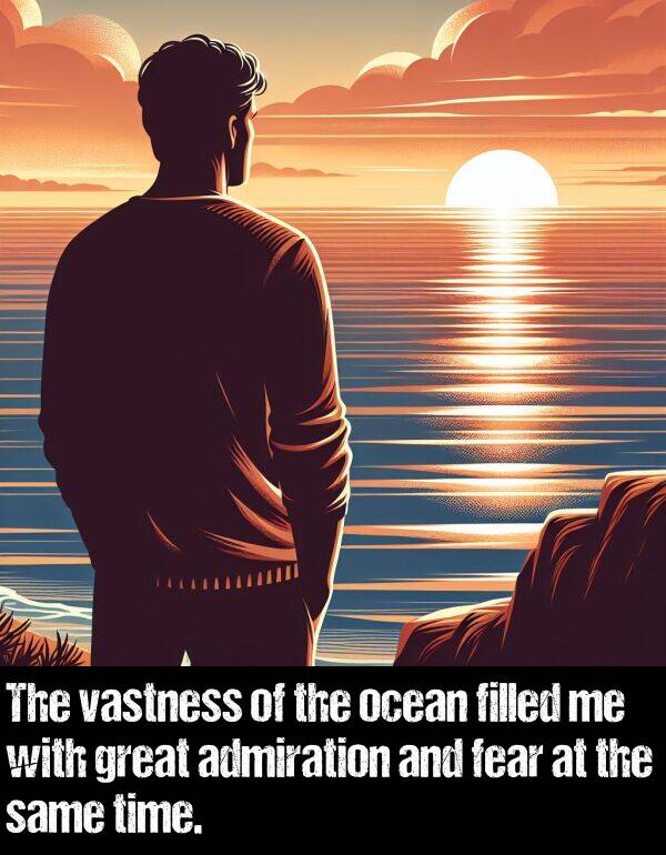 same: The vastness of the ocean filled me with great admiration and fear at the same time.