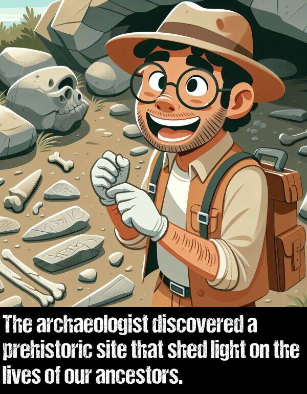 light: The archaeologist discovered a prehistoric site that shed light on the lives of our ancestors.
