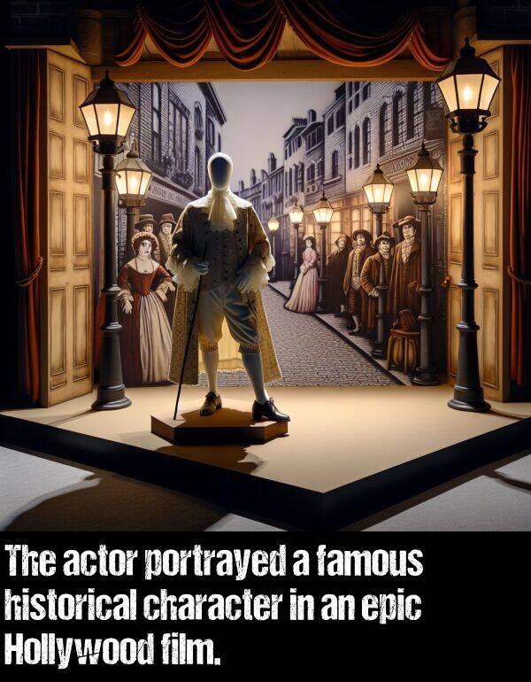 actor: The actor portrayed a famous historical character in an epic Hollywood film.