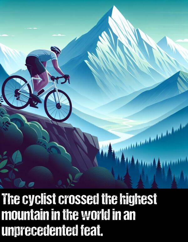 feat: The cyclist crossed the highest mountain in the world in an unprecedented feat.