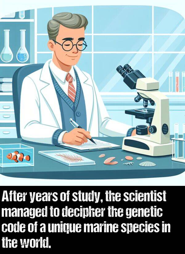 managed: After years of study, the scientist managed to decipher the genetic code of a unique marine species in the world.