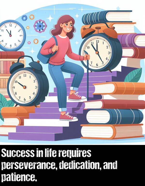 life: Success in life requires perseverance, dedication, and patience.