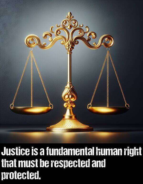 respected: Justice is a fundamental human right that must be respected and protected.