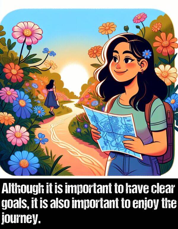 clear: Although it is important to have clear goals, it is also important to enjoy the journey.