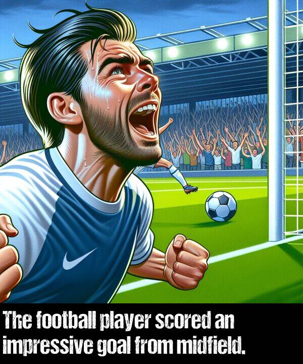 impressive: The football player scored an impressive goal from midfield.