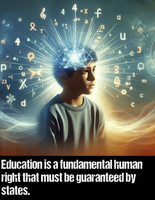 must: Education is a fundamental human right that must be guaranteed by states.