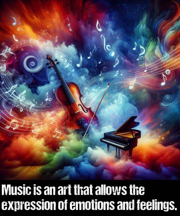 feelings: Music is an art that allows the expression of emotions and feelings.