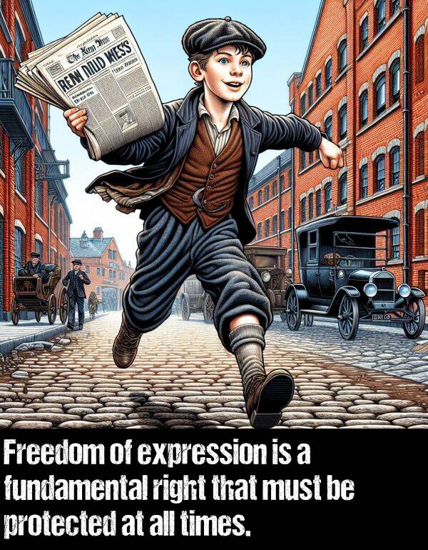 right: Freedom of expression is a fundamental right that must be protected at all times.