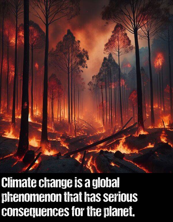 global: Climate change is a global phenomenon that has serious consequences for the planet.