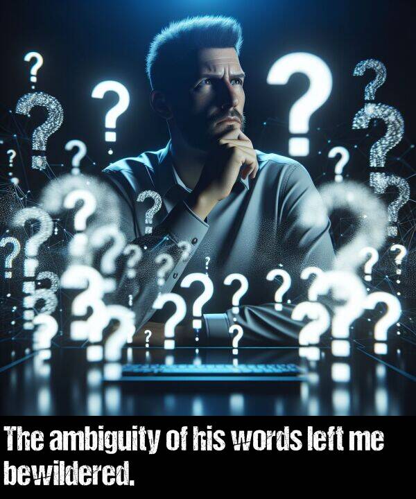 left: The ambiguity of his words left me bewildered.