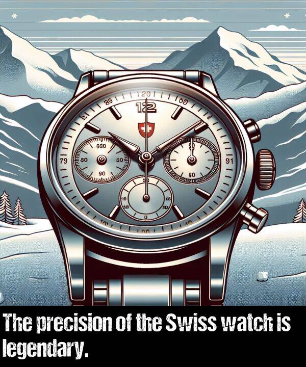 legendary: The precision of the Swiss watch is legendary.