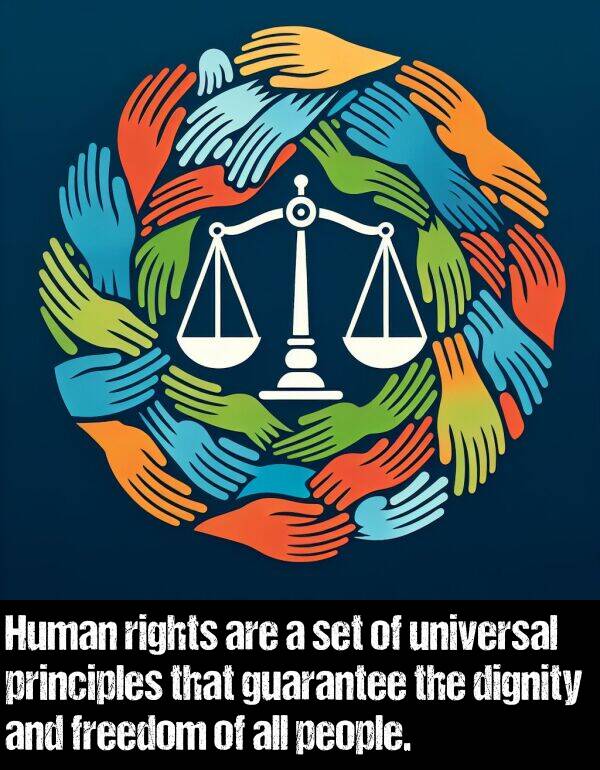 universal: Human rights are a set of universal principles that guarantee the dignity and freedom of all people.