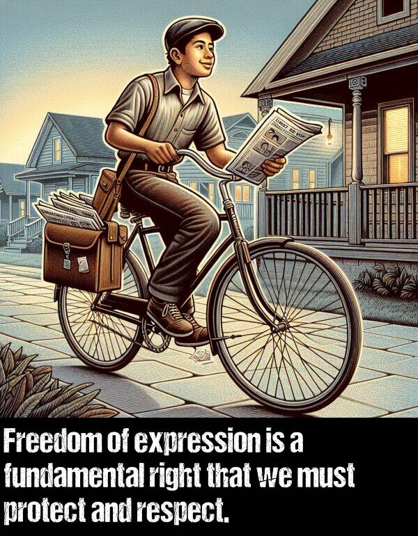 respect: Freedom of expression is a fundamental right that we must protect and respect.