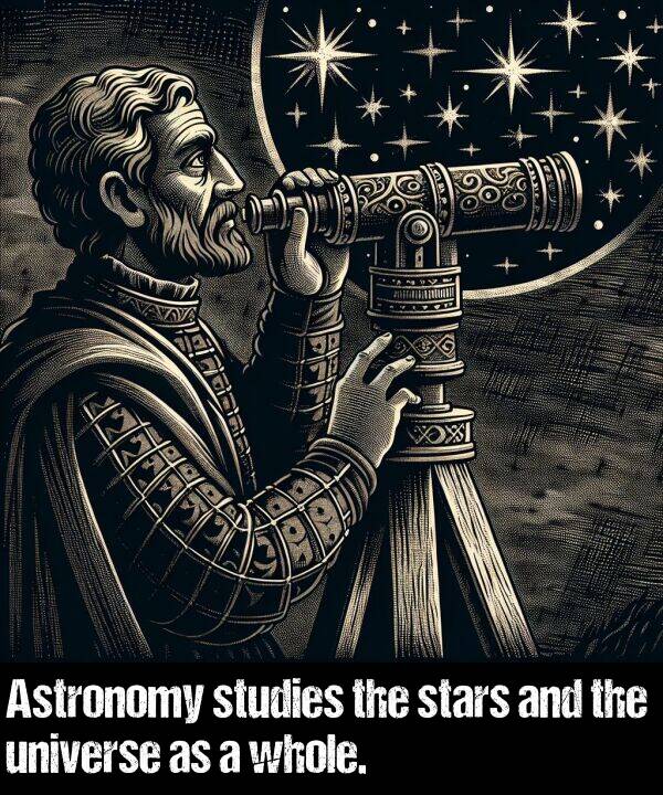whole: Astronomy studies the stars and the universe as a whole.