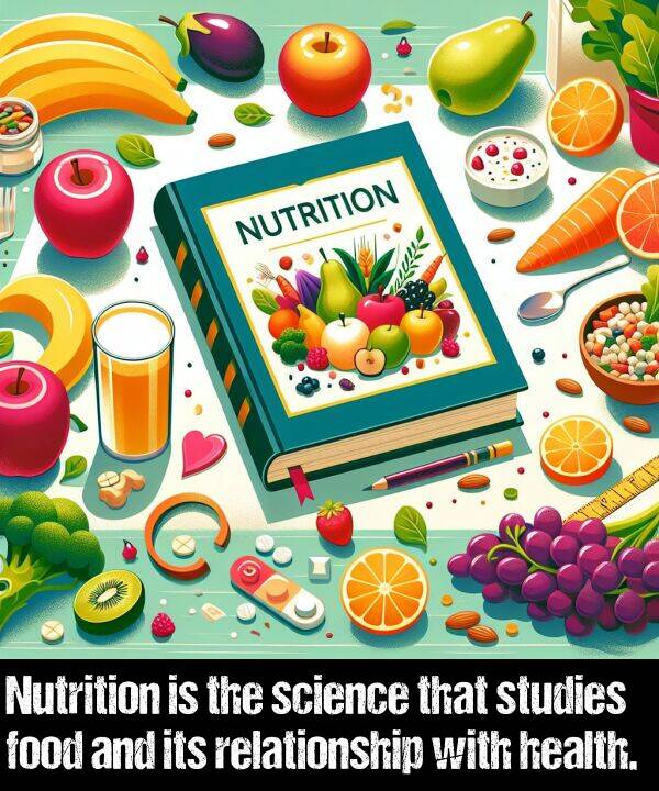science: Nutrition is the science that studies food and its relationship with health.