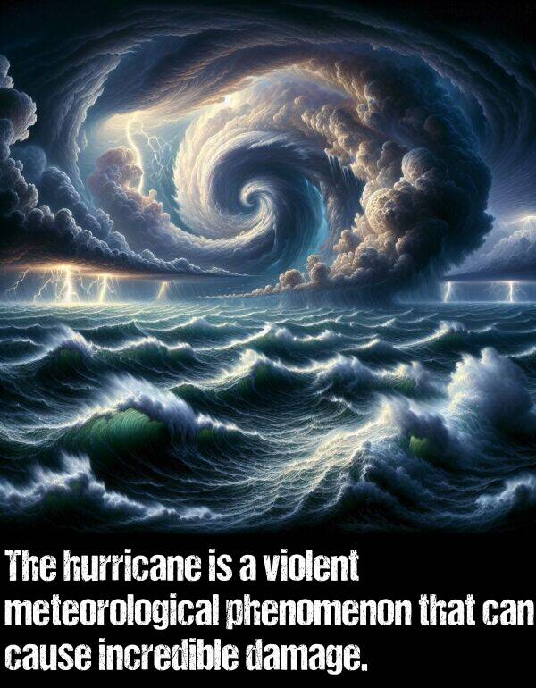 violent: The hurricane is a violent meteorological phenomenon that can cause incredible damage.