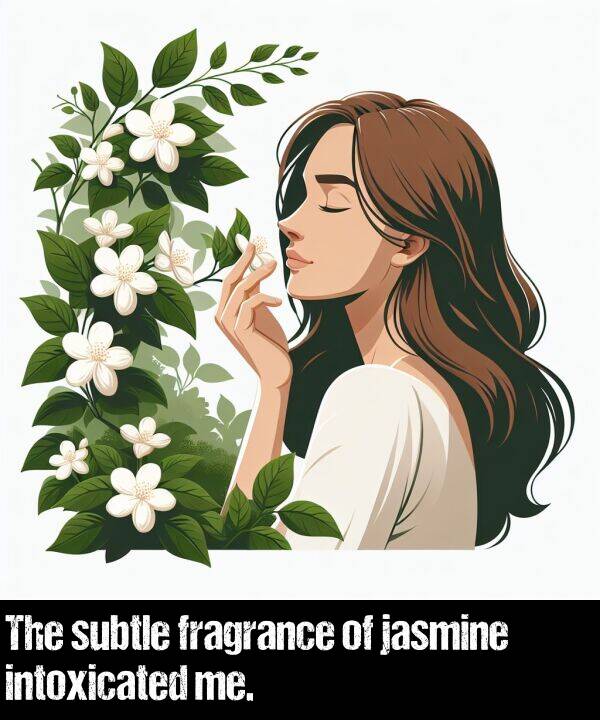 me: The subtle fragrance of jasmine intoxicated me.