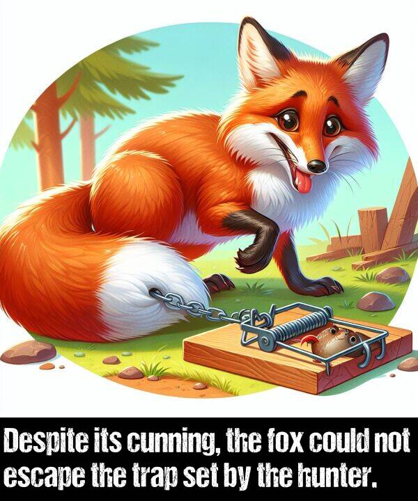 fox: Despite its cunning, the fox could not escape the trap set by the hunter.