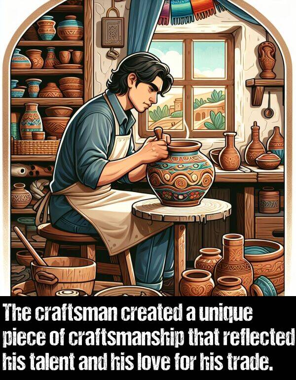 unique: The craftsman created a unique piece of craftsmanship that reflected his talent and his love for his trade.