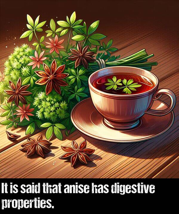 said: It is said that anise has digestive properties.