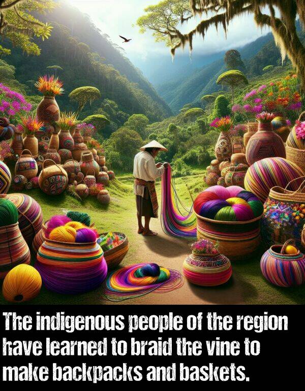 learned: The indigenous people of the region have learned to braid the vine to make backpacks and baskets.