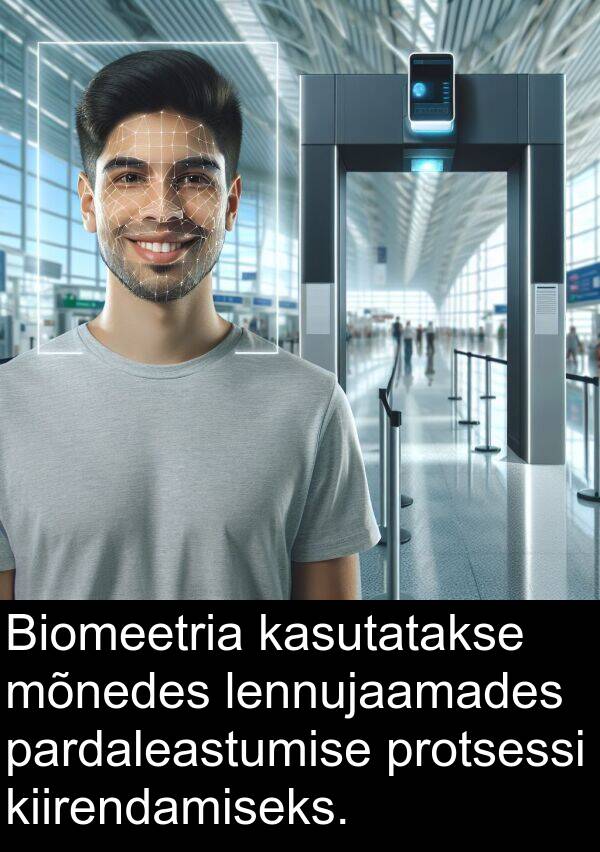 mõnedes: Biomeetria kasutatakse mõnedes lennujaamades pardaleastumise protsessi kiirendamiseks.