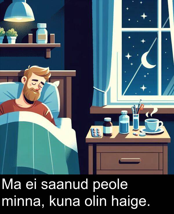 kuna: Ma ei saanud peole minna, kuna olin haige.
