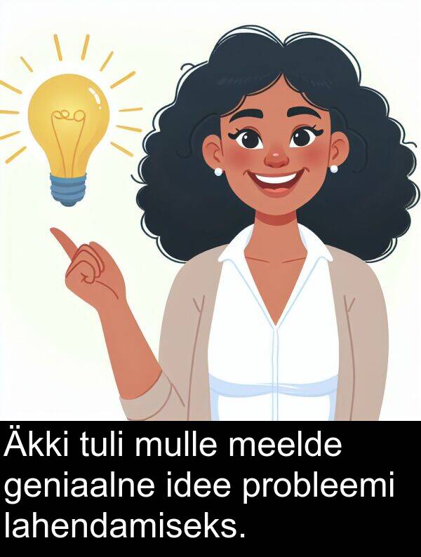 mulle: Äkki tuli mulle meelde geniaalne idee probleemi lahendamiseks.