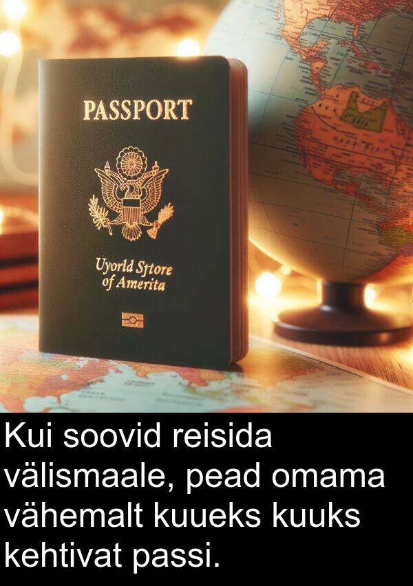 vähemalt: Kui soovid reisida välismaale, pead omama vähemalt kuueks kuuks kehtivat passi.
