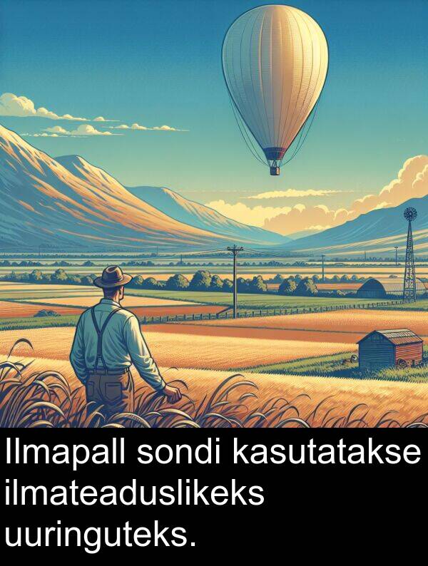 uuringuteks: Ilmapall sondi kasutatakse ilmateaduslikeks uuringuteks.