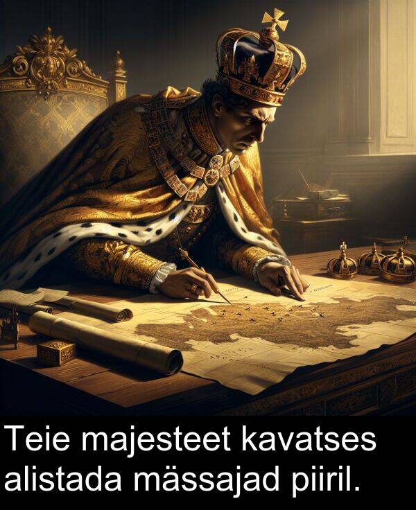 alistada: Teie majesteet kavatses alistada mässajad piiril.