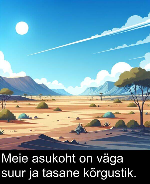 kõrgustik: Meie asukoht on väga suur ja tasane kõrgustik.