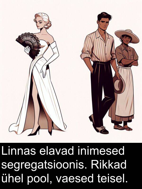 elavad: Linnas elavad inimesed segregatsioonis. Rikkad ühel pool, vaesed teisel.