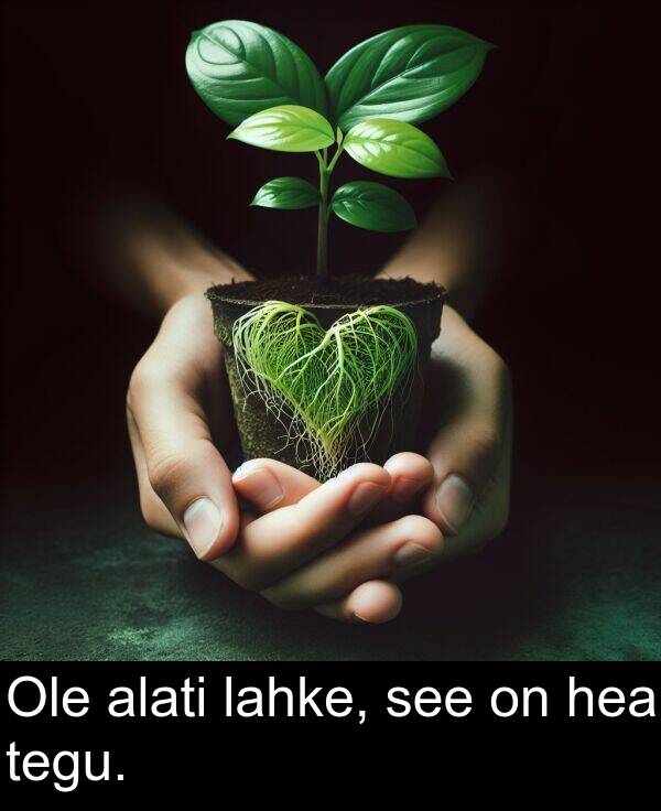 alati: Ole alati lahke, see on hea tegu.